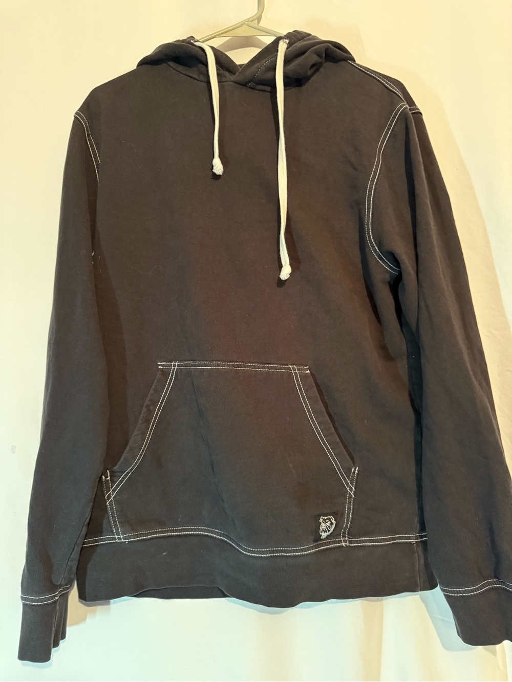 Vintage BDG Bulldog Urban Outfitters Hoodie S Brown Contrast Stitch Y2K